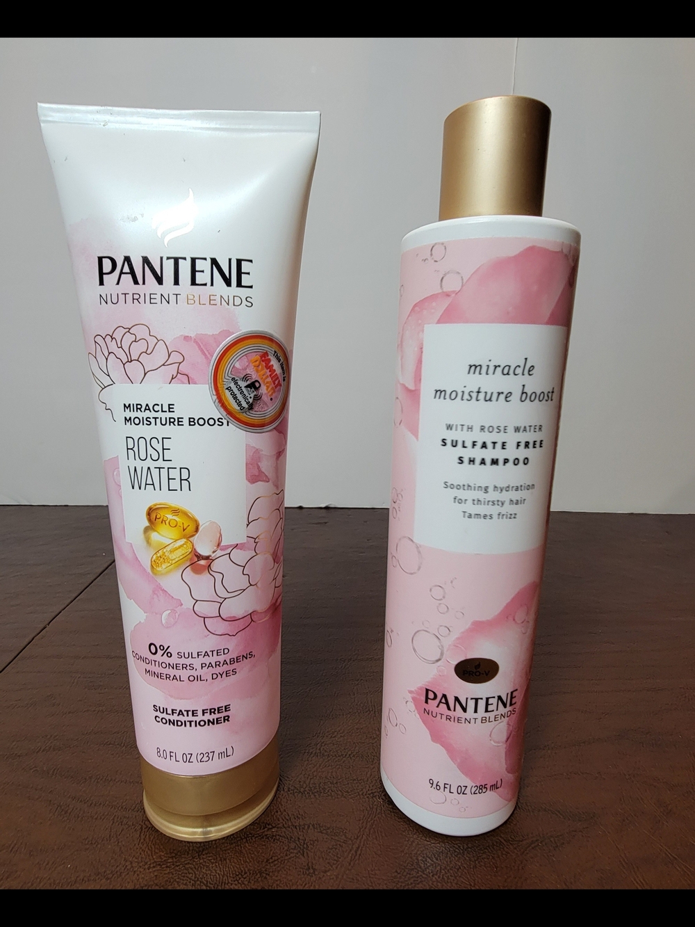 Pantene Pro-V Miracle Moisture Boost W/ Rose Water Shampoo & Conditioner 8-9.6oz